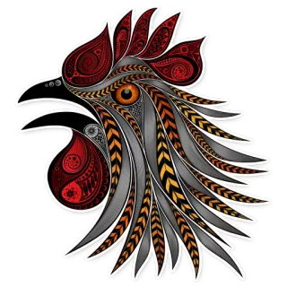 🐓 rooster, chicken, animal, bird, art, decorative telegram sticker