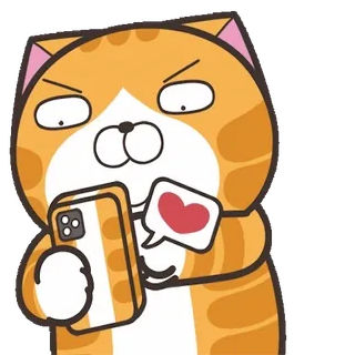 💕 猫, 爱, 心, 手机, 卡通 telegram sticker