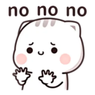 🚫 no no no no, cat, cute, sticker, rejection, sad, disapproval telegram sticker