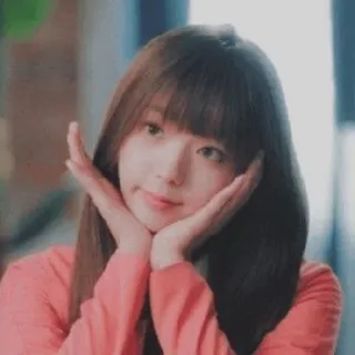 ❄ fille, mignon, sourire, femme, portrait, joyeux telegram sticker