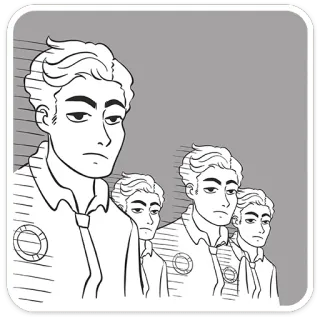😕 人物, 男人, 警官, 群体, 插图 telegram sticker