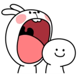 😋 conejo, dibujos animados, gracioso, lindo, conejito, personaje, animado telegram sticker