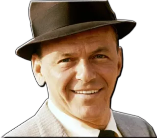 😀 Frank Sinatra Sänger, Promi, Schauspieler, Filzhut, Mann whatsapp sticker
