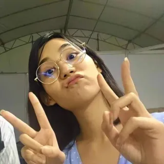 🔪 mulher, menina, óculos, retrato, jovem, pessoa telegram sticker