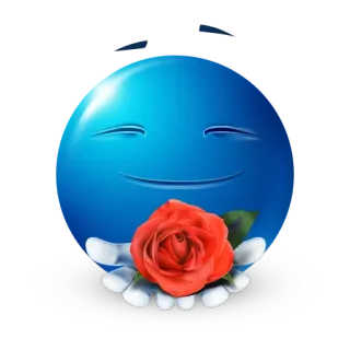 🌹 Emoji, Emoji azul, Rosa, Flor, Amor, Romántico whatsapp sticker