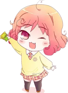 😆 Chibi, Anime, Tiền, Dễ thương, Nhân vật, Hoạt hình telegram sticker