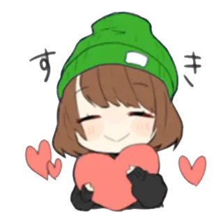❤ すき Anime, Hoạt hình, Trái tim, Tình yêu, Kawaii, Dễ thương telegram sticker