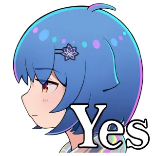 😎 Yes Anime, Dibujos animados, Sí, Aprobación, Confirmación whatsapp sticker