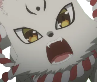 😠 动漫, 动物, 白色, 生物, 眼睛, 嘴巴 telegram sticker