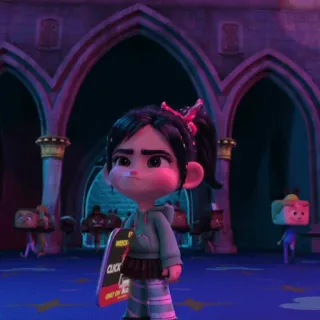 🥨 Vanellope von Schweetz Wreck-It Ralph CLICK OR DIE desenho animado, filme, Detona Ralph, Vanellope, jogo whatsapp sticker