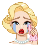 😭 pleurer, blonde, dessin animé, larme, triste whatsapp sticker