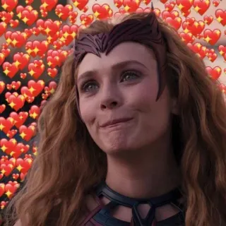 ❤️ Wanda Maximoff Feiticeira Escarlate, Marvel, Super-herói, Elizabeth Olsen, WandaVision telegram sticker