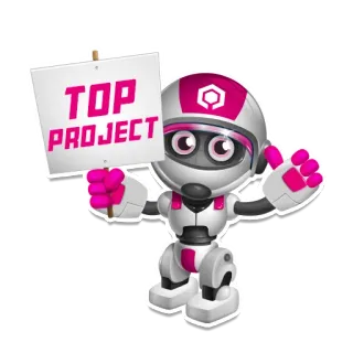 🔥 TOP PROJECT robot, project, top, sign, mascot, futuristic whatsapp sticker