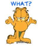 🤔 Garfield WHAT? Garfield, Desenho animado, Gato, Engraçado, Pergunta, Gato laranja telegram sticker