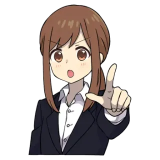 🫵 Аниме, Девушка, Указывает, Офис, Милый, Мультфильм telegram sticker