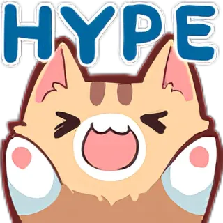 🙆‍♂️ HYPE кот, милый, хайп, каваи, эмодзи, стикер telegram sticker