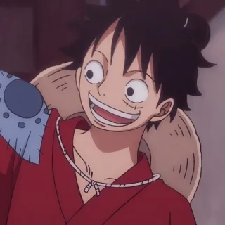😃 Luffy One Piece Anime, One Piece, Luffy, Dessin animé, Souriant, Personnage telegram sticker