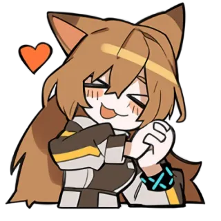 🥰 Anime, Mèo gái, Dễ thương, Vui vẻ, Trái tim telegram sticker