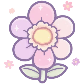 🌸 flower, floral, cute, sticker, pink, petal, leaves telegram sticker