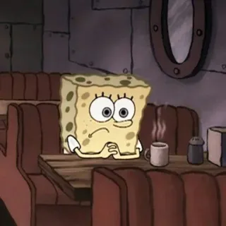 🧼 SpongeBob SquarePants SpongeBob, Cartoon, Nickelodeon, Animation, Sitzen, Nachdenken whatsapp sticker