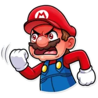 😠 Mario マリオ, 怒り, 任天堂, キャラクター, ビデオゲーム, 漫画 telegram sticker