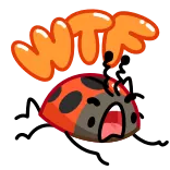 🤨 enojado, mariquita, dibujos animados, expresión, lindo, insecto whatsapp sticker