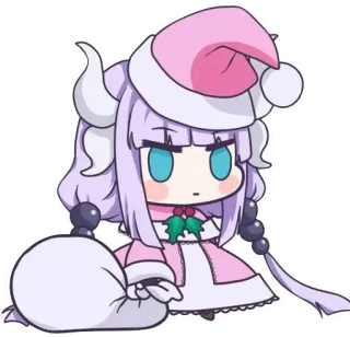 😄 Kanna Kamui Miss Kobayashi's Dragon Maid Anime, Natale, Kawaii, Carino, Kanna, Drago, Kanna Kamui, Miss Kobayashi's Dragon Maid, Anime telegram sticker