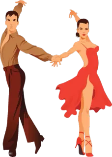 👯‍♀ danse, couple, danse de salon, robe rouge, homme et femme, salsa, tango, danse latine telegram sticker