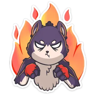 😡 Hund, wütend, Feuer, Tier, Cartoon, Sticker telegram sticker