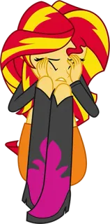 😣 Sunset Shimmer My Little Pony: Equestria Girls 泣く, 悲しい, サンセットシマー, マイリトルポニー, エクエストリア・ガールズ whatsapp sticker