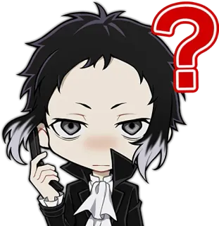 ❓ Anime, Fragezeichen, Cartoon, Figur whatsapp sticker