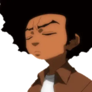 😒 Huey Freeman The Boondocks Kartun, Serius, Pintar, Anime, Lucu, Afrika-Amerika telegram sticker