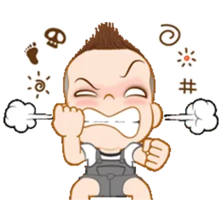 😡 enojado, molesto, dibujo animado, personaje, vapor, frustrado, enojo whatsapp sticker