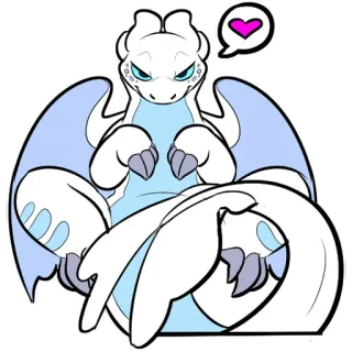 ❤ dragon, dessin animé, autocollant, mignon, créature mythique telegram sticker