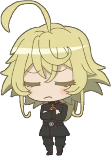 😕 Tanya Degurechaff Saga of Tanya the Evil Anime, Militar, Chibi, Tanya Degurechaff telegram sticker
