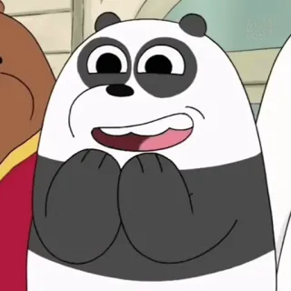 ⏩ Panda We Bare Bears Панда, Мультфильм, Мы обычные медведи, Милый, Смешной whatsapp sticker