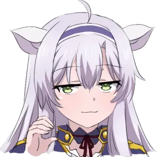 👌 anime, cat girl, smug, cute, character, sticker telegram sticker