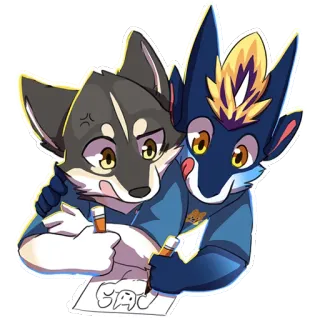 ✍️ GAG furry, anthropomorphic, dog, cartoon, drawing, illustration telegram sticker