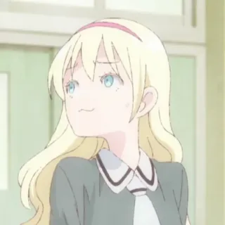 😅 Anime, blonde Haare, süß, Mädchen telegram sticker