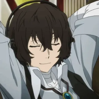 ✨ Dazai Osamu Bungou Stray Dogs อนิเมะ, มังงะ, Bungou Stray Dogs, ดาไซ โอซามุ, ตัวละคร, ยิ้ม, ผ่อนคลาย telegram sticker