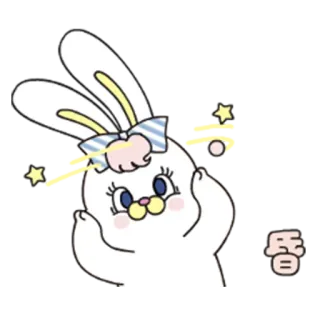 🥴 昏 kartun, imut, kelinci, binatang, berkilau, cina, teks, ceria telegram sticker