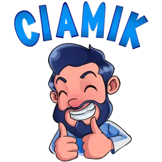 👍 CIAMIK Polegar para cima, Homem, Desenho animado, Positivo, Acordo telegram sticker
