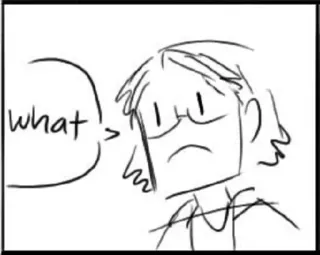 😐 what cartoon, expression, question, confusion, sketch telegram sticker