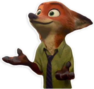 👐 Nick Wilde Zootopia fox, animal, cartoon, disney, zootopia, nick wilde, character, animation, funny telegram sticker