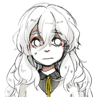 🤍 anime girl, manga style, drawing, digital art, cute, character telegram sticker