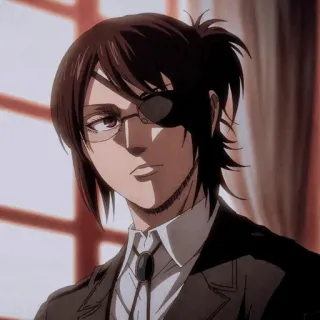⚔ Hange Zoe Attack on Titan anime, attack on titan, hange zoe, eyepatch, character, scientist telegram sticker