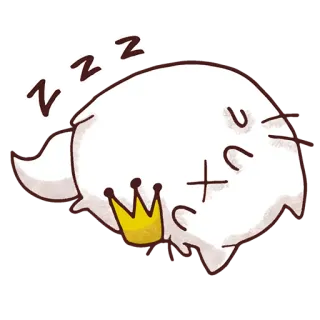 😴 ZZZ cat, sleeping, crown, cartoon, animal, cute whatsapp sticker