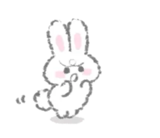 💀 lapin, mignon, animal, lapinou, dessin animé, autocollant, doux telegram sticker