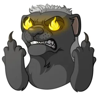 🤬 ratel, doigt d'honneur, en colère, dessin animé, animal whatsapp sticker