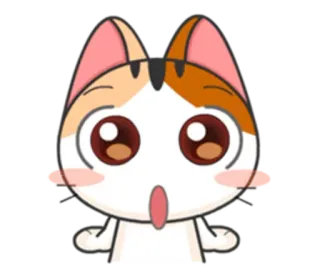 😮 gato, fofo, chocado, surpreso, desenho animado, animal, adesivo telegram sticker